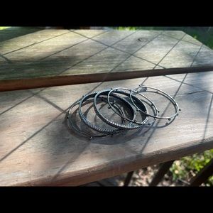 Kendra scott antique silver bangles ( set of 5)